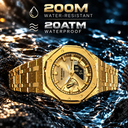 Casio G-Shock Mod Watch - Full Gold - GA-2100 Custom Casioak