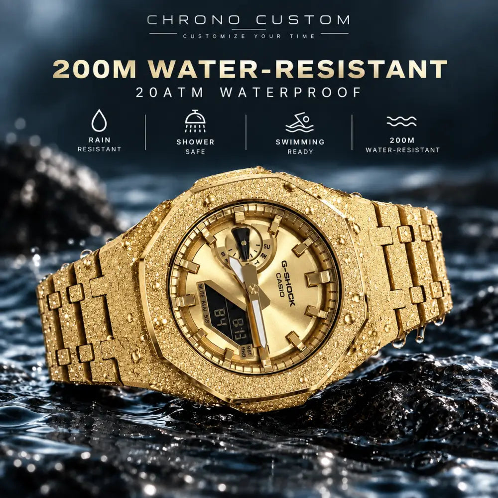 Montre CasiOak Custom – Full Gold Frosted - Mod G-Shock GA2100