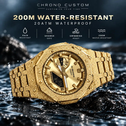 Montre CasiOak Custom – Full Gold Frosted - Mod G-Shock GA2100