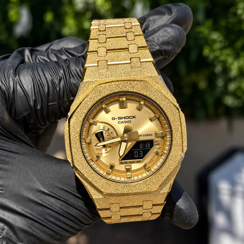 Montre CasiOak Custom – Full Gold Frosted - Mod G-Shock GA2100