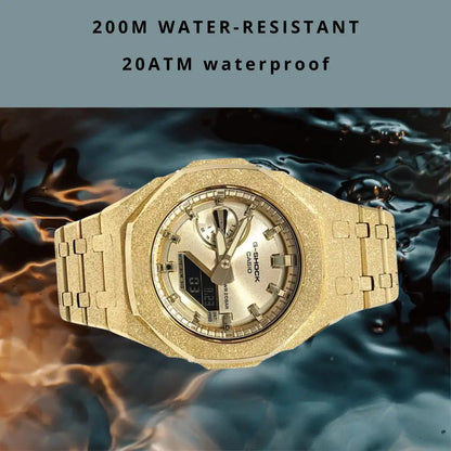 Montre CasiOak Custom – Full Gold Frosted - Mod G-Shock GA2100