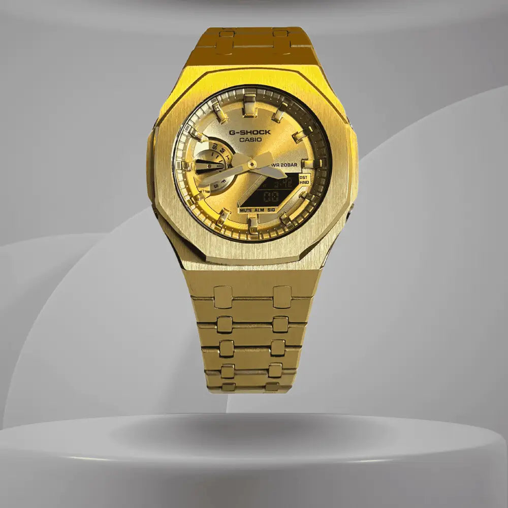 Casio G-Shock Mod Watch - Full Gold - GA-2100 Custom Casioak