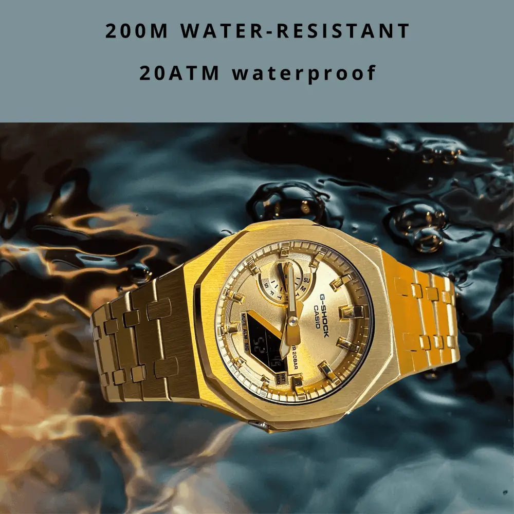 Casio G-Shock Mod Watch - Full Gold - GA-2100 Custom Casioak