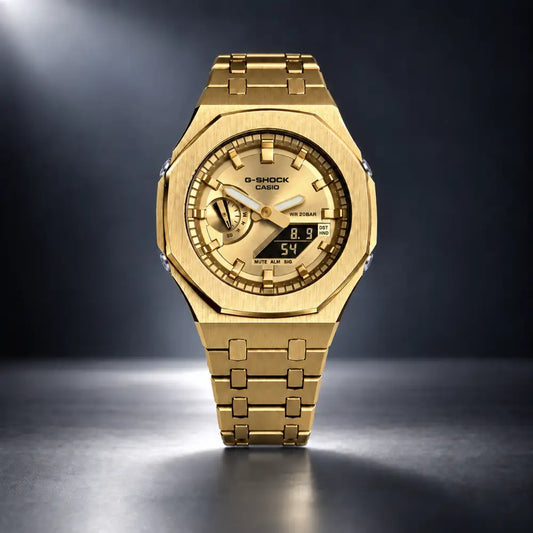 Casio G-Shock Mod Watch - Full Gold - GA-2100 Custom Casioak