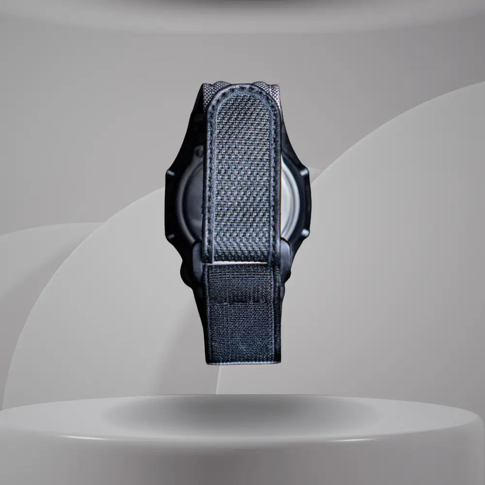 Montre CasiOak Custom – Full Silver Carbon Fiber - Nylon Canvas Velcro Strap - Mod G-Shock GA2100