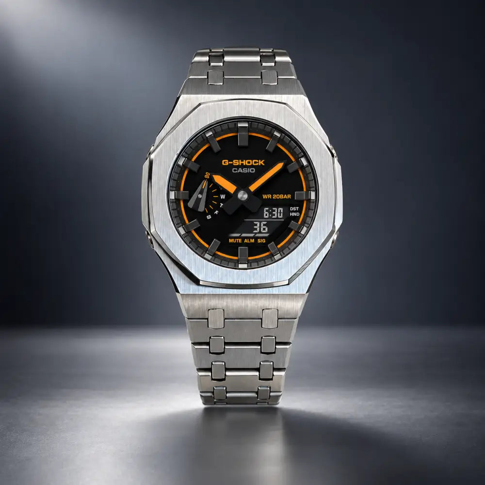 Casio G-Shock Mod Watch - Gold Orange - GA-2100 Custom Casioak