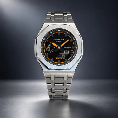 Casio G-Shock Mod Watch - Gold Orange - GA-2100 Custom Casioak