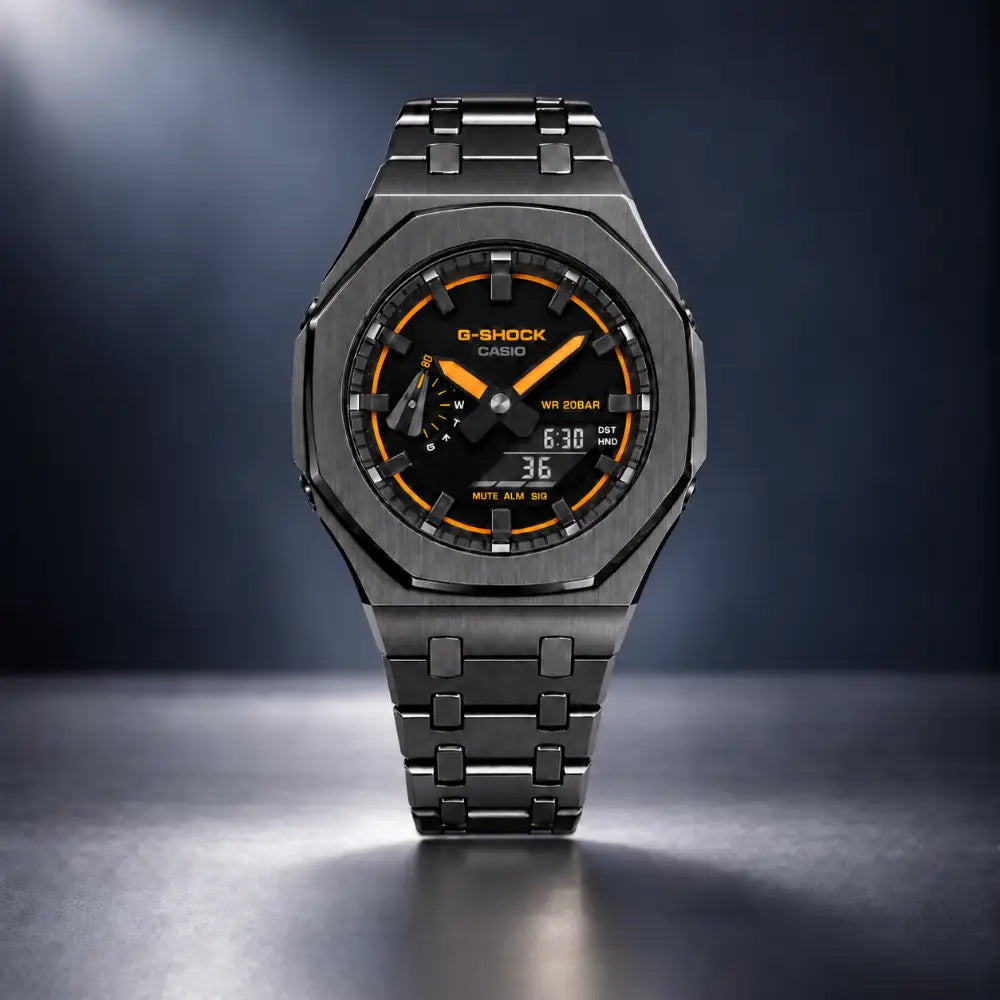 Casio G-Shock Mod Watch - Gold Orange - GA-2100 Custom Casioak