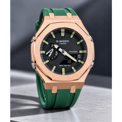 Casio G-Shock Mod Watch - Green Rose Gold - GA-2100 Custom Casioak