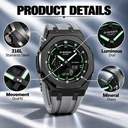 Casio G-Shock Mod Watch - Grey Green - GA-2100 Custom Casioak