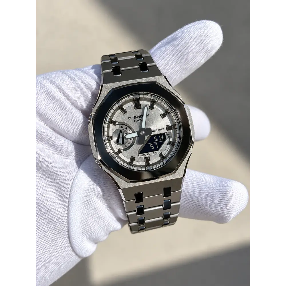 Montre CasiOak Custom – Metal Grey Mirror Polish - Mod G-Shock GA2100