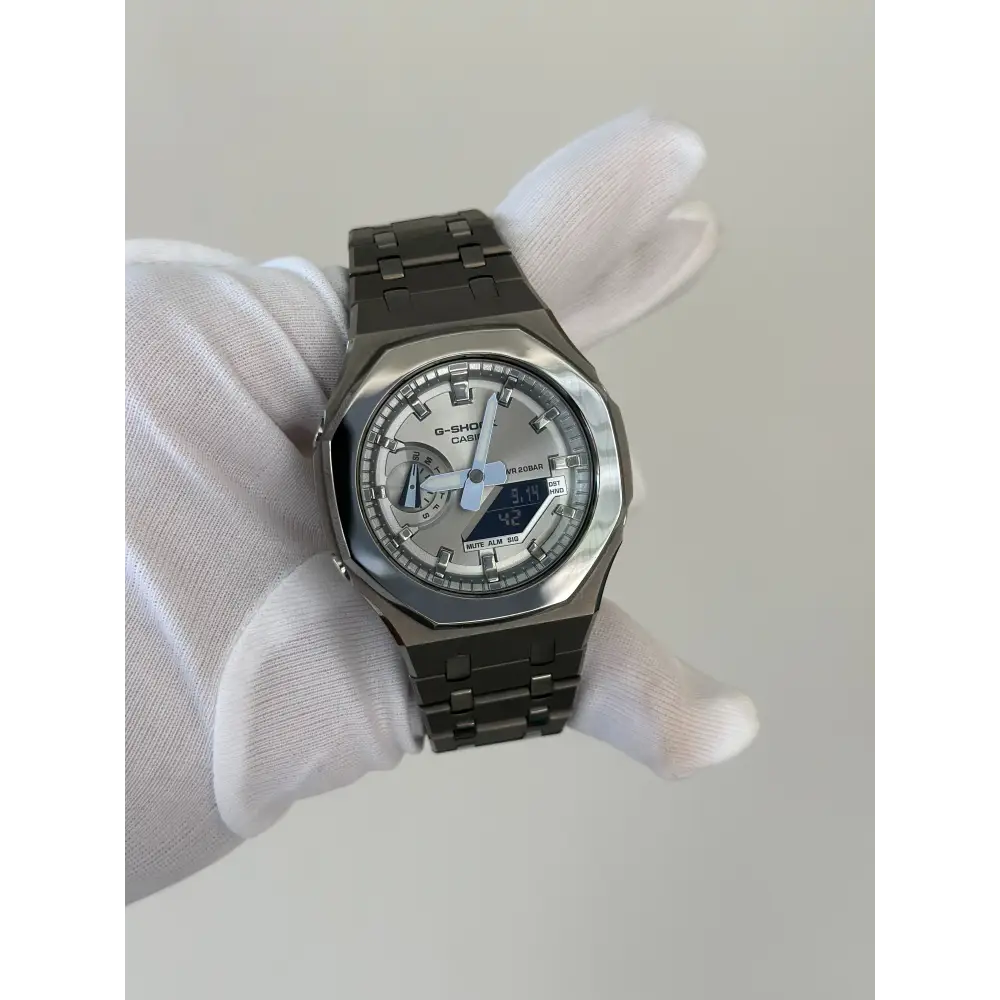 Montre CasiOak Custom – Metal Grey Mirror Polish - Mod G-Shock GA2100