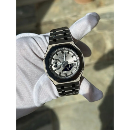 Montre CasiOak Custom – Metal Grey Mirror Polish - Mod G-Shock GA2100