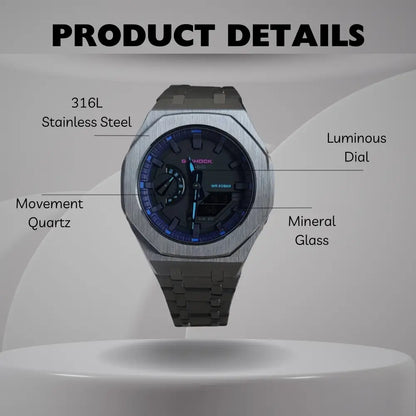 Montre CasiOak Custom – Metal Purple Steel - Mod G-Shock GA2100