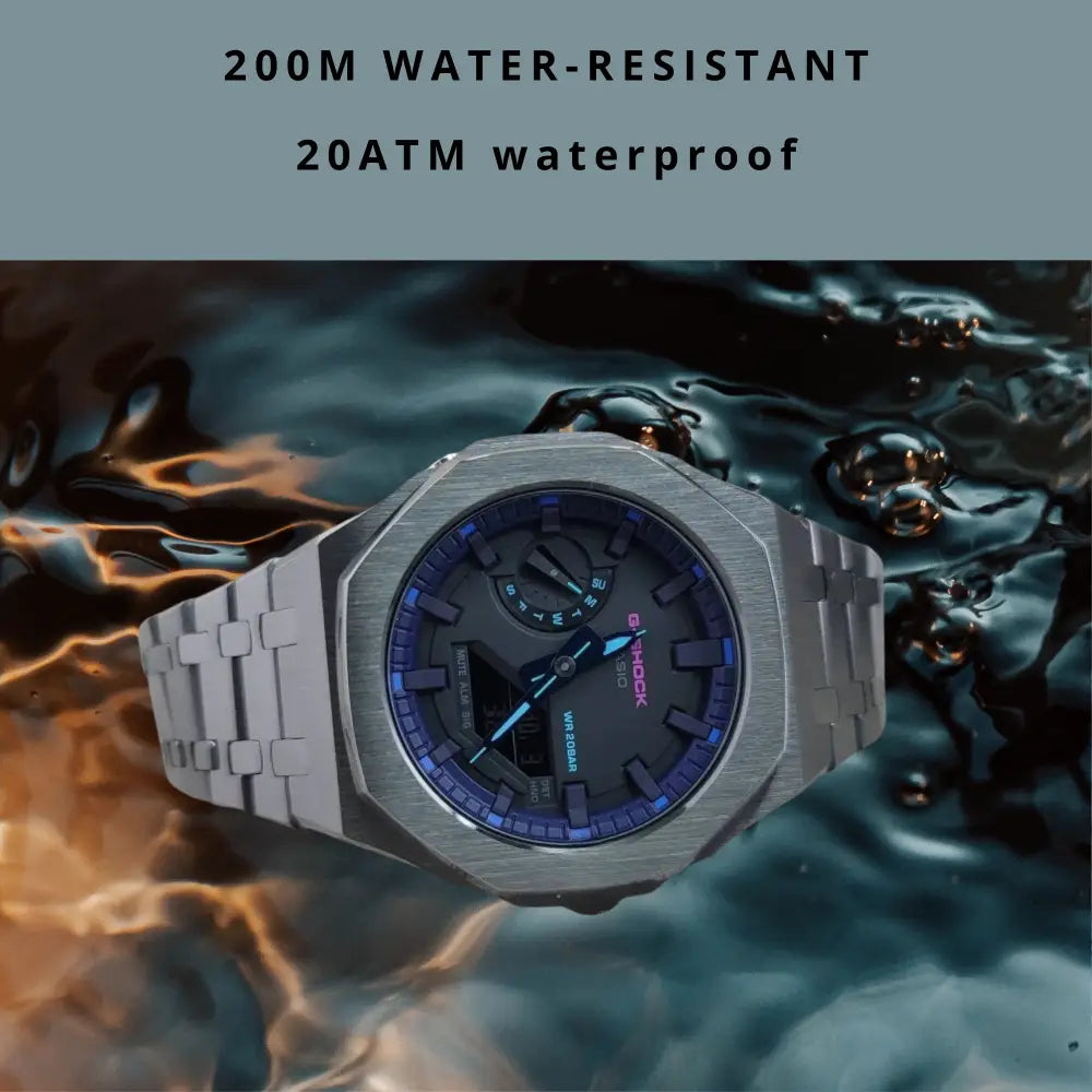 Montre CasiOak Custom – Metal Purple Steel - Mod G-Shock GA2100