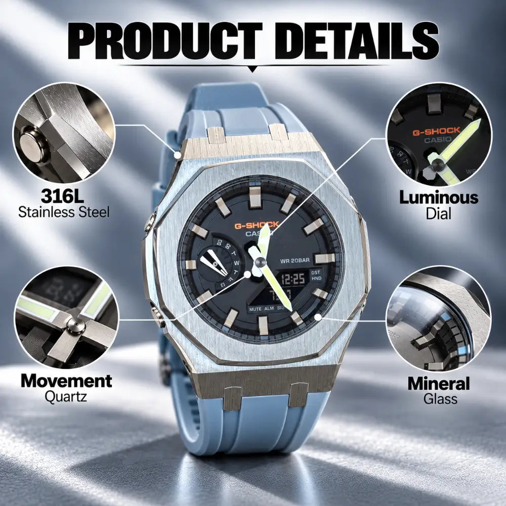 CasiOak Custom Watch – Nardo Grey - G-Shock GA2100 Mod