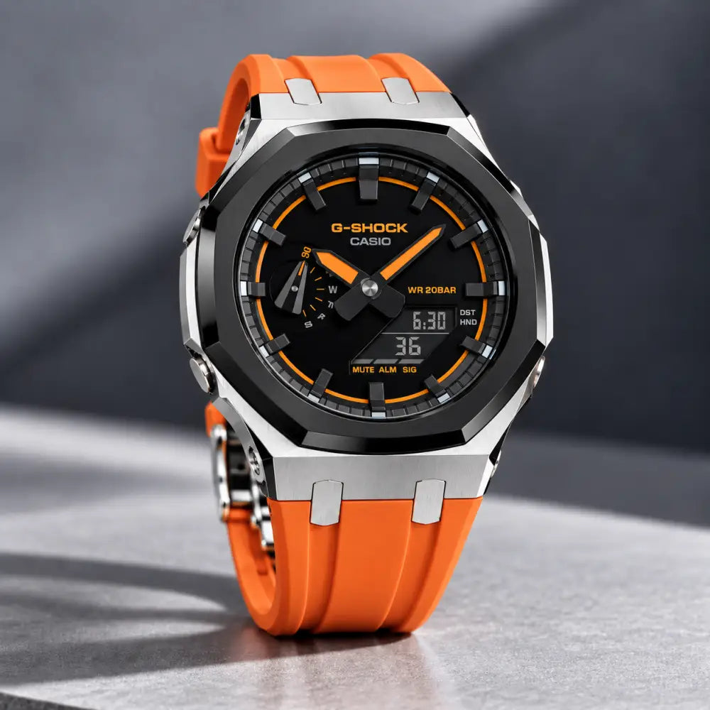 Casio G-Shock Mod Watch - Orange Dial - GA-2100 Custom Casioak