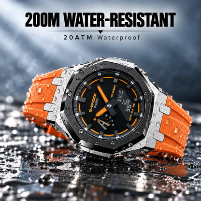 Casio G-Shock Mod Watch - Orange Dial - GA-2100 Custom Casioak