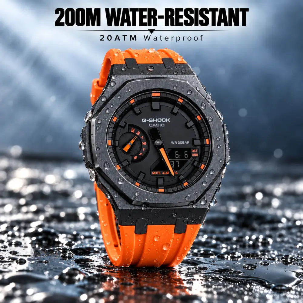 Casio G-Shock Mod Watch - Orange Rubber - GA-2100 Custom Casioak
