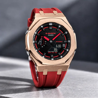 Casio G-Shock Mod Watch - Red Rose Gold - GA-2100 Custom Casioak