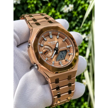 Montre CasiOak Custom – Rose Gold Mirror Polish - Mod G-Shock GA2100