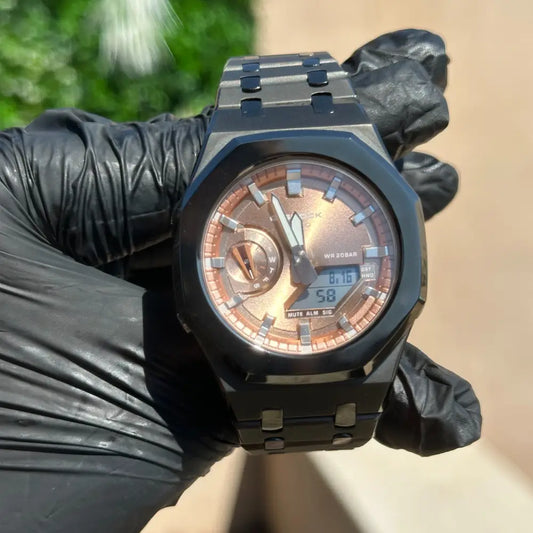 Montre CasiOak Custom – Rose Gold Mirror Polish - Mod G-Shock GA2100