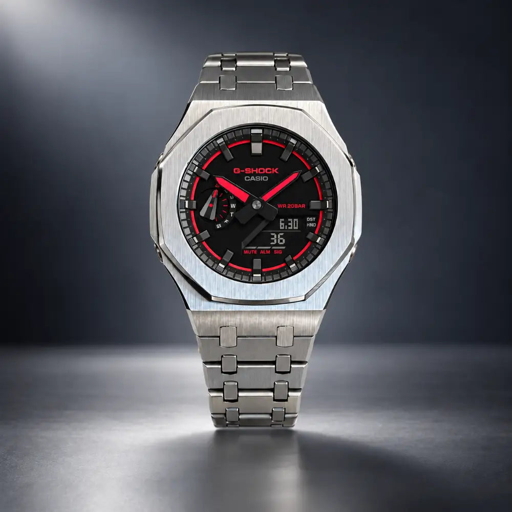 Casio G-Shock Mod Watch - Rose Gold Red - GA-2100 Custom Casioak