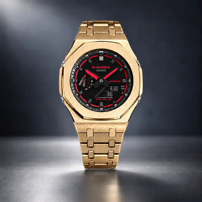 Casio G-Shock Mod Watch - Rose Gold Red - GA-2100 Custom Casioak