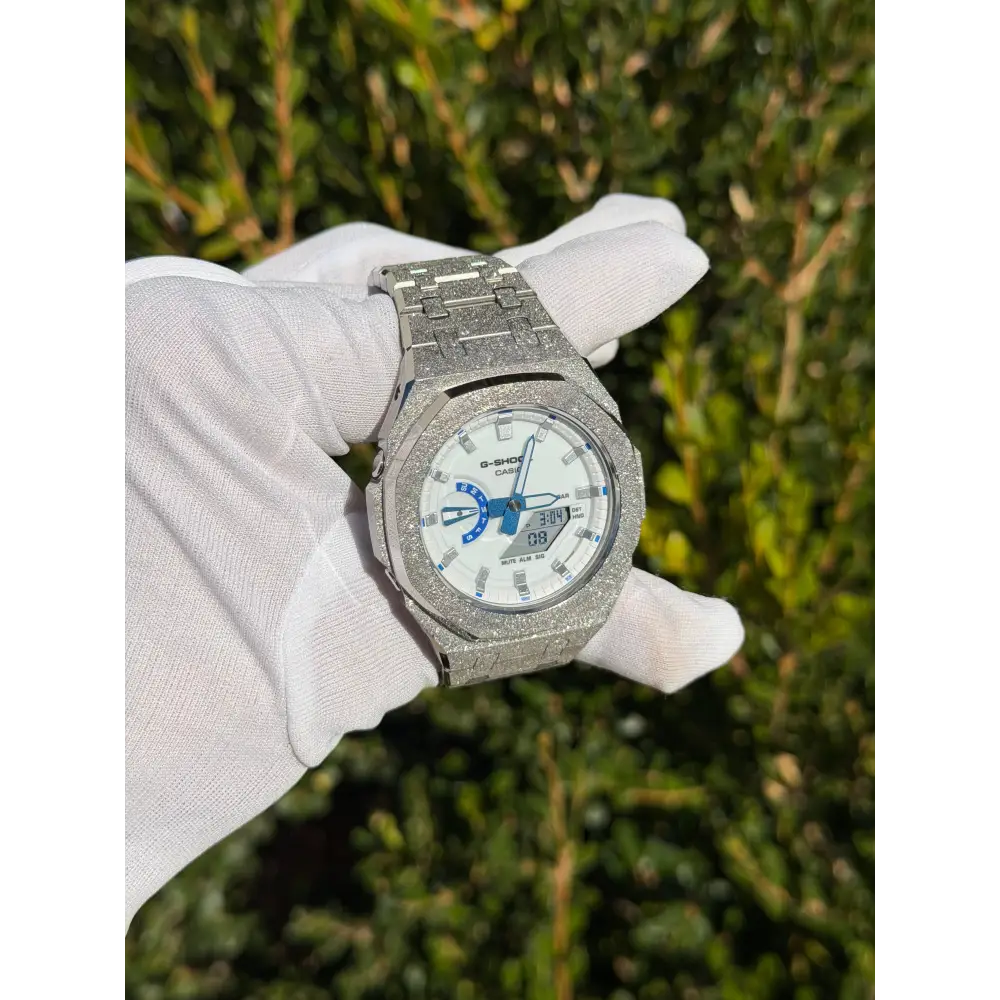 Montre CasiOak Custom – Silver Luminous Frosted - Mod G-Shock GA2100