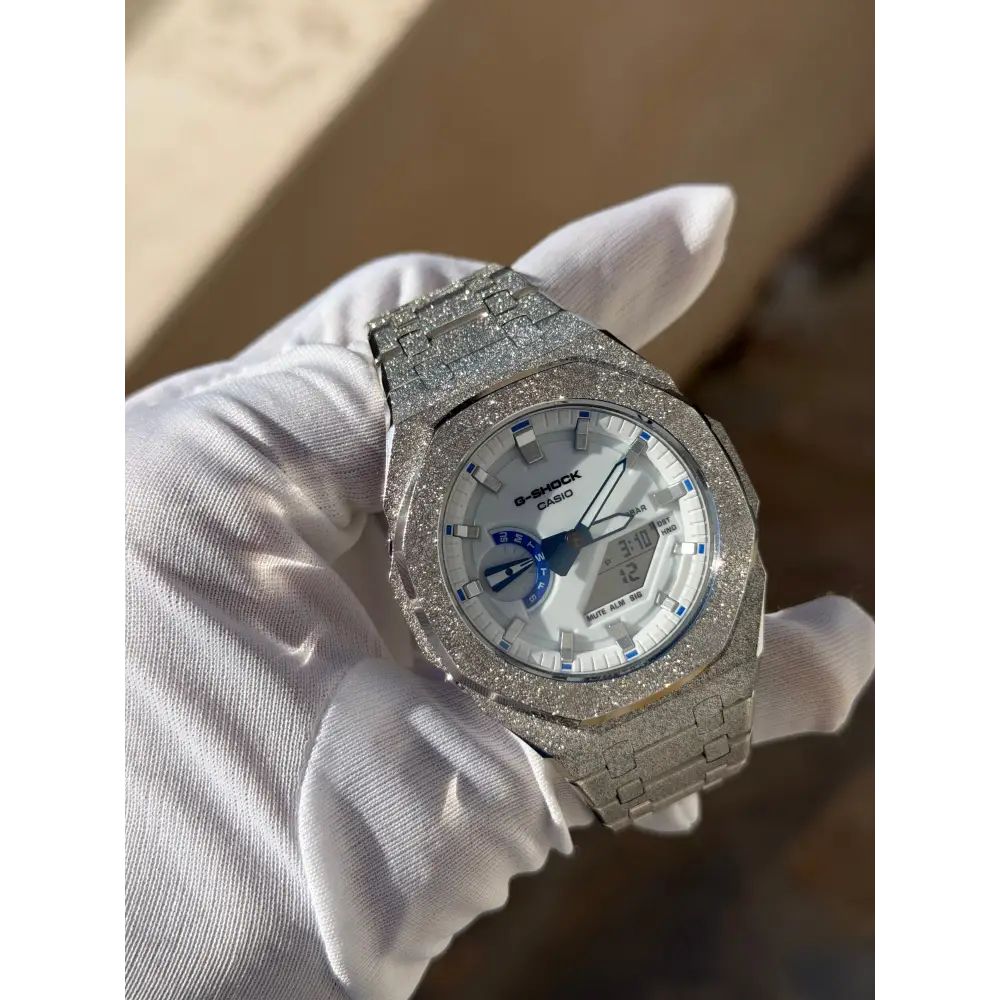 Montre CasiOak Custom – Silver Luminous Frosted - Mod G-Shock GA2100