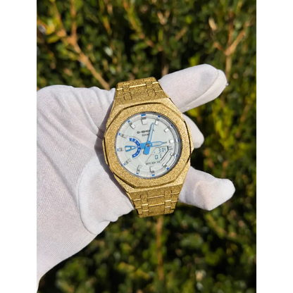 Montre CasiOak Custom – Silver Luminous Frosted - Mod G-Shock GA2100