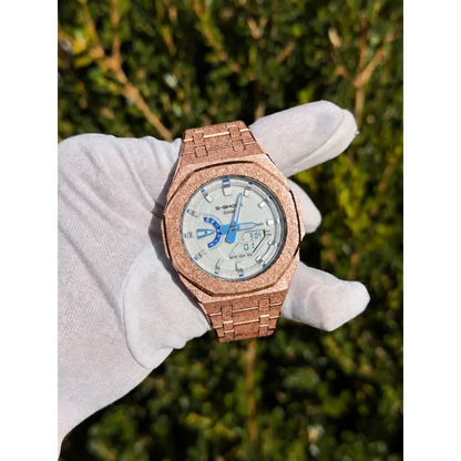 Montre CasiOak Custom – Silver Luminous Frosted - Mod G-Shock GA2100