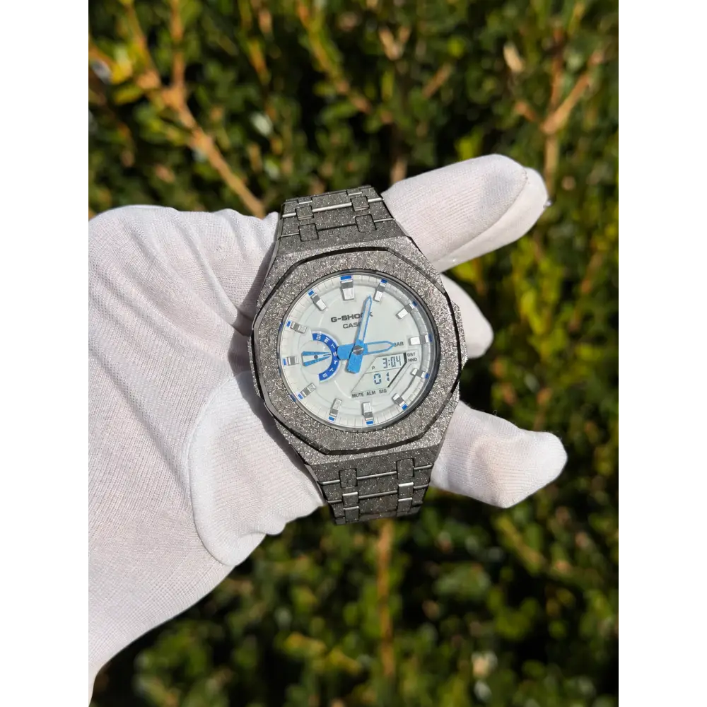Montre CasiOak Custom – Silver Luminous Frosted - Mod G-Shock GA2100