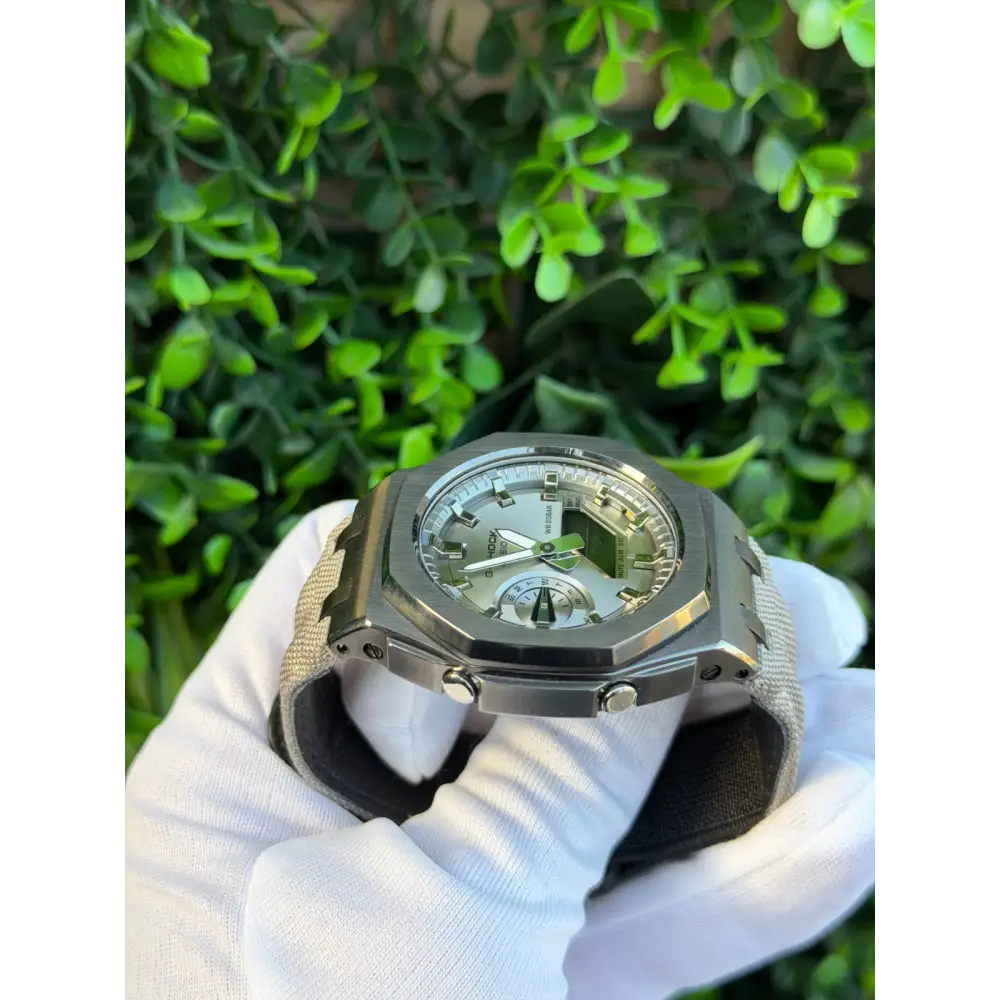 Montre CasiOak Custom – Silver Metal – Mod G-Shock GA2100
