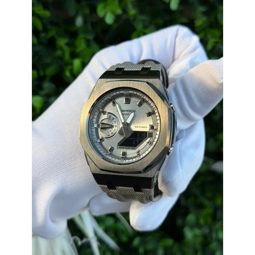 Montre CasiOak Custom – Silver Metal – Mod G-Shock GA2100