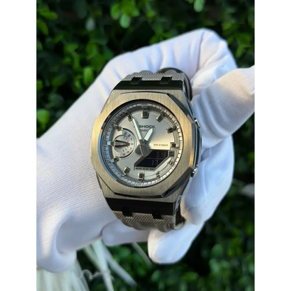 Montre CasiOak Custom – Silver Metal – Mod G-Shock GA2100