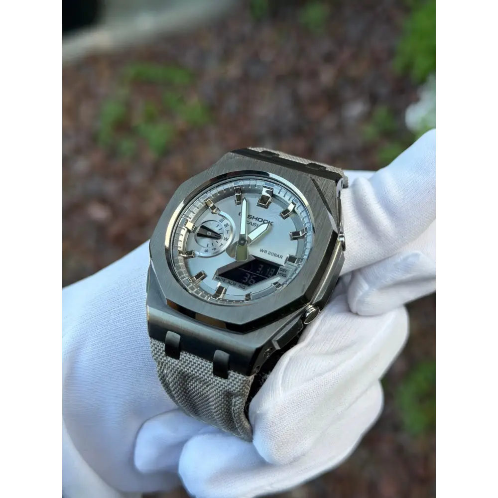 Montre CasiOak Custom – Silver Metal – Mod G-Shock GA2100