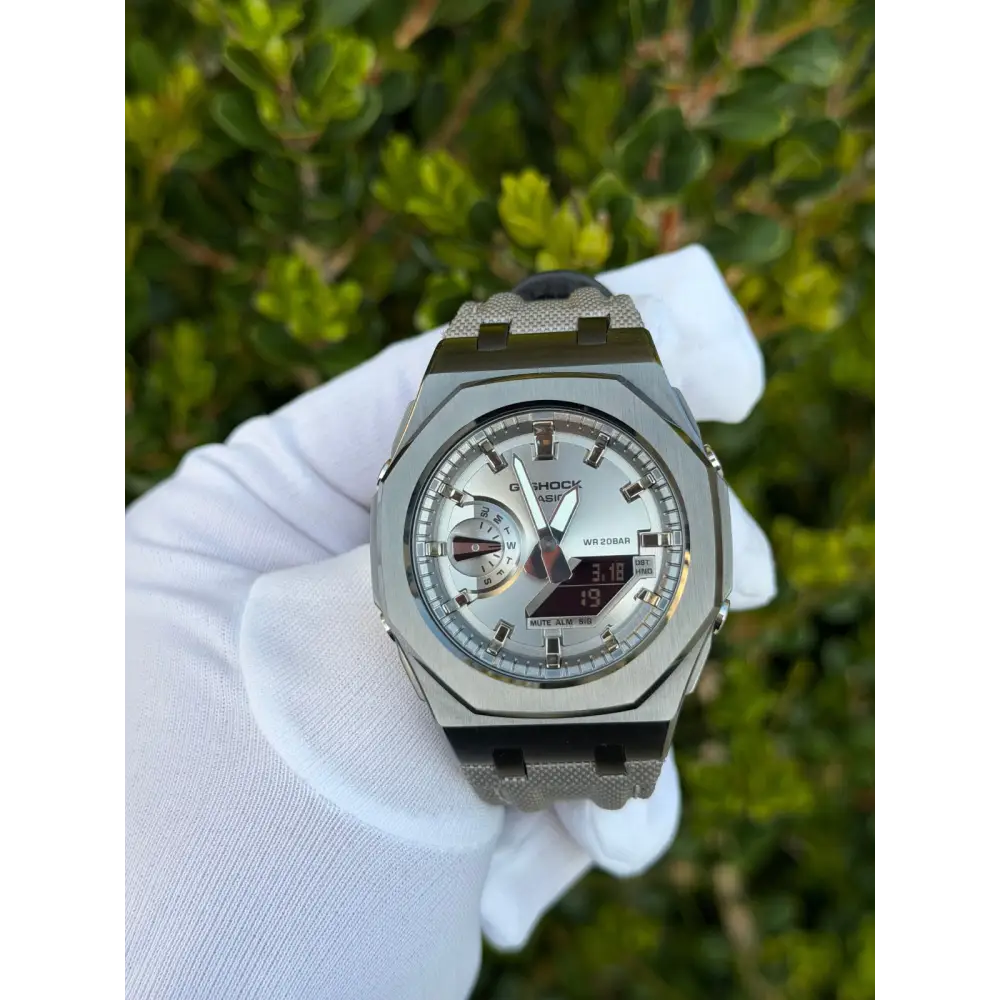Montre CasiOak Custom – Silver Metal – Mod G-Shock GA2100