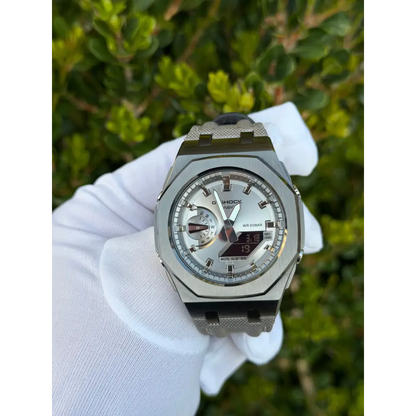Montre CasiOak Custom – Silver Metal – Mod G-Shock GA2100