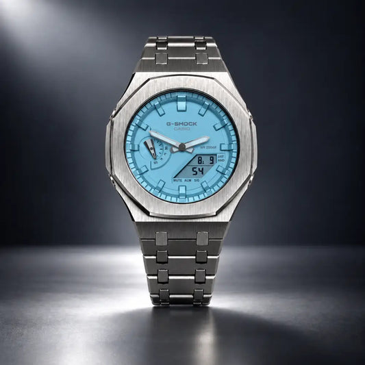 Montre CasiOak Custom – Silver Sky Blue - Mod G-Shock GA2100