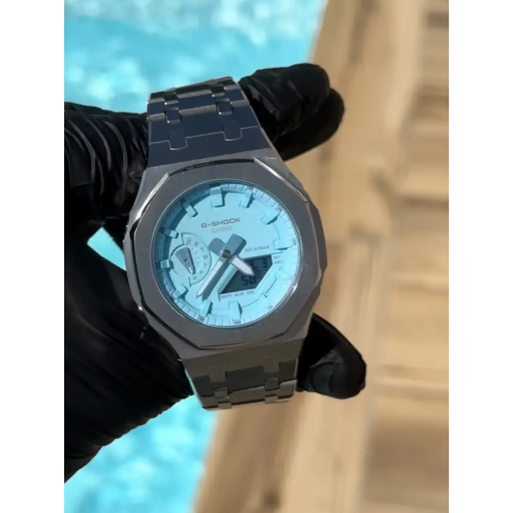 Montre CasiOak Custom – Silver Sky Blue - Mod G-Shock GA2100