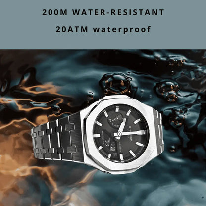 Casio G-Shock Mod Watch - Silver White - GA-2100 Custom Casioak