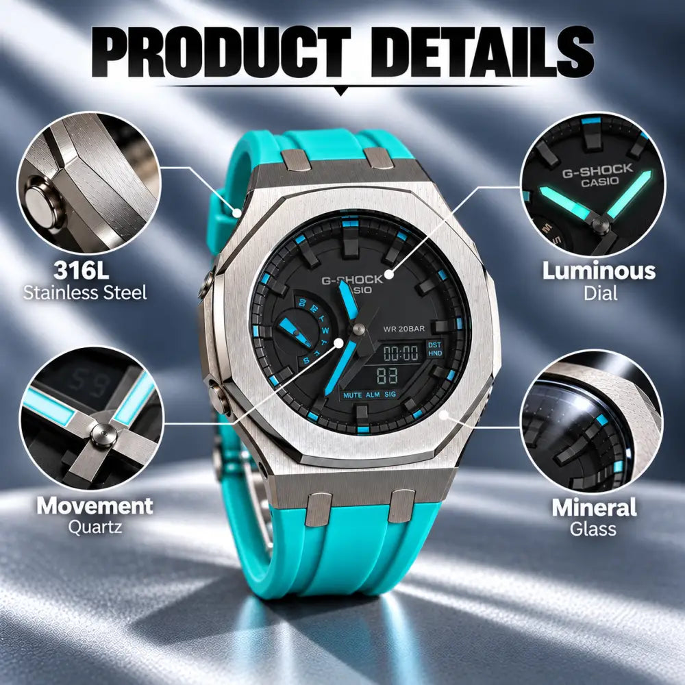 Casio G-Shock Mod Watch - Sky Blue - GA-2100 Custom Casioak