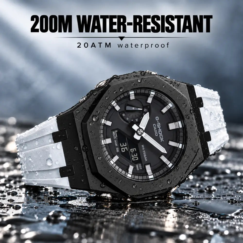 Casio G-Shock Mod Watch - White Black - GA-2100 Custom Casioak