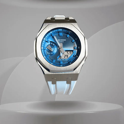 Casio G-Shock Mod Watch - White blue - GA-2100 Custom Casioak