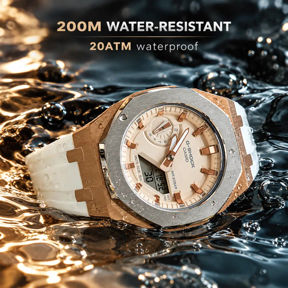 Casio G-Shock Mod Watch - White Rose Gold - GMA-S2100 Custom Casioak