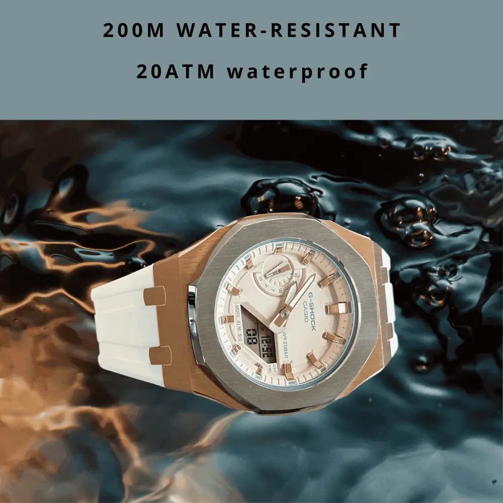 Casio G-Shock Mod Watch - White Rose Gold - GMA-S2100 Custom Casioak