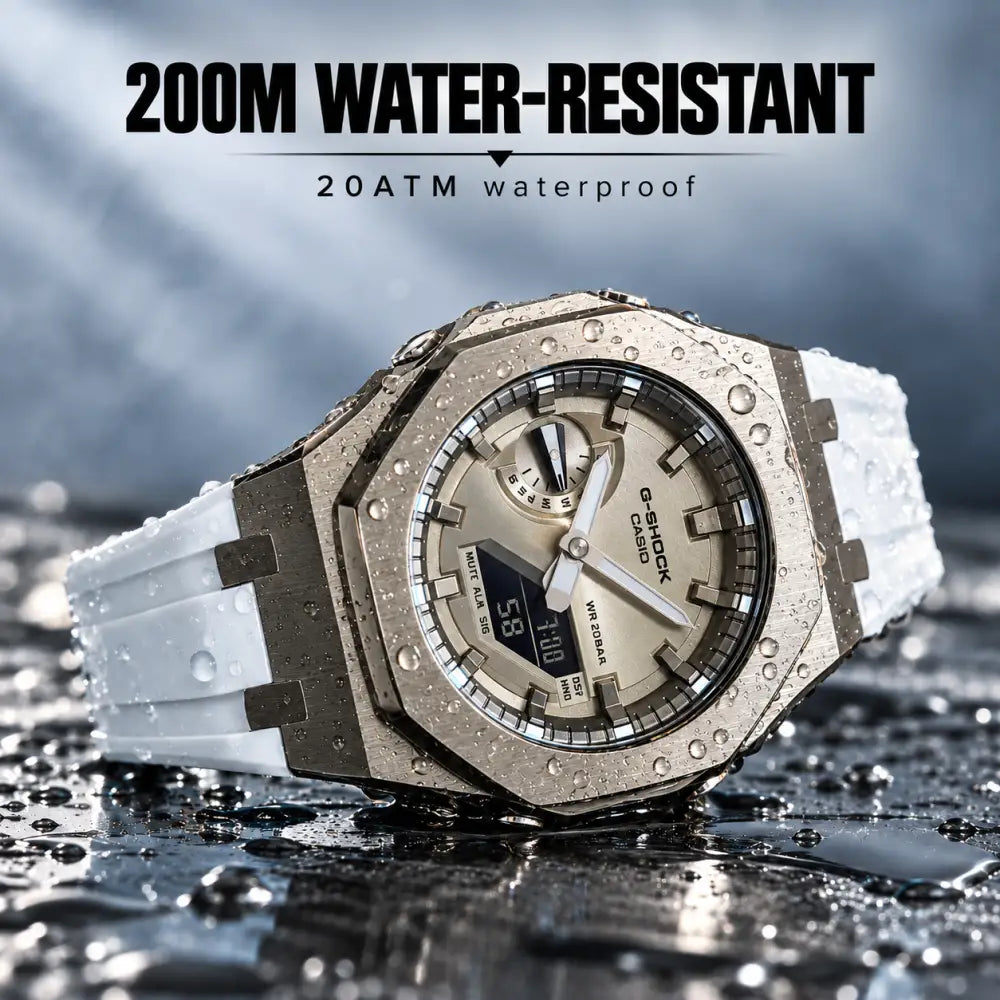 Casio G-Shock Mod Watch - White Silver Dial - GA-2100 Custom Casioak 