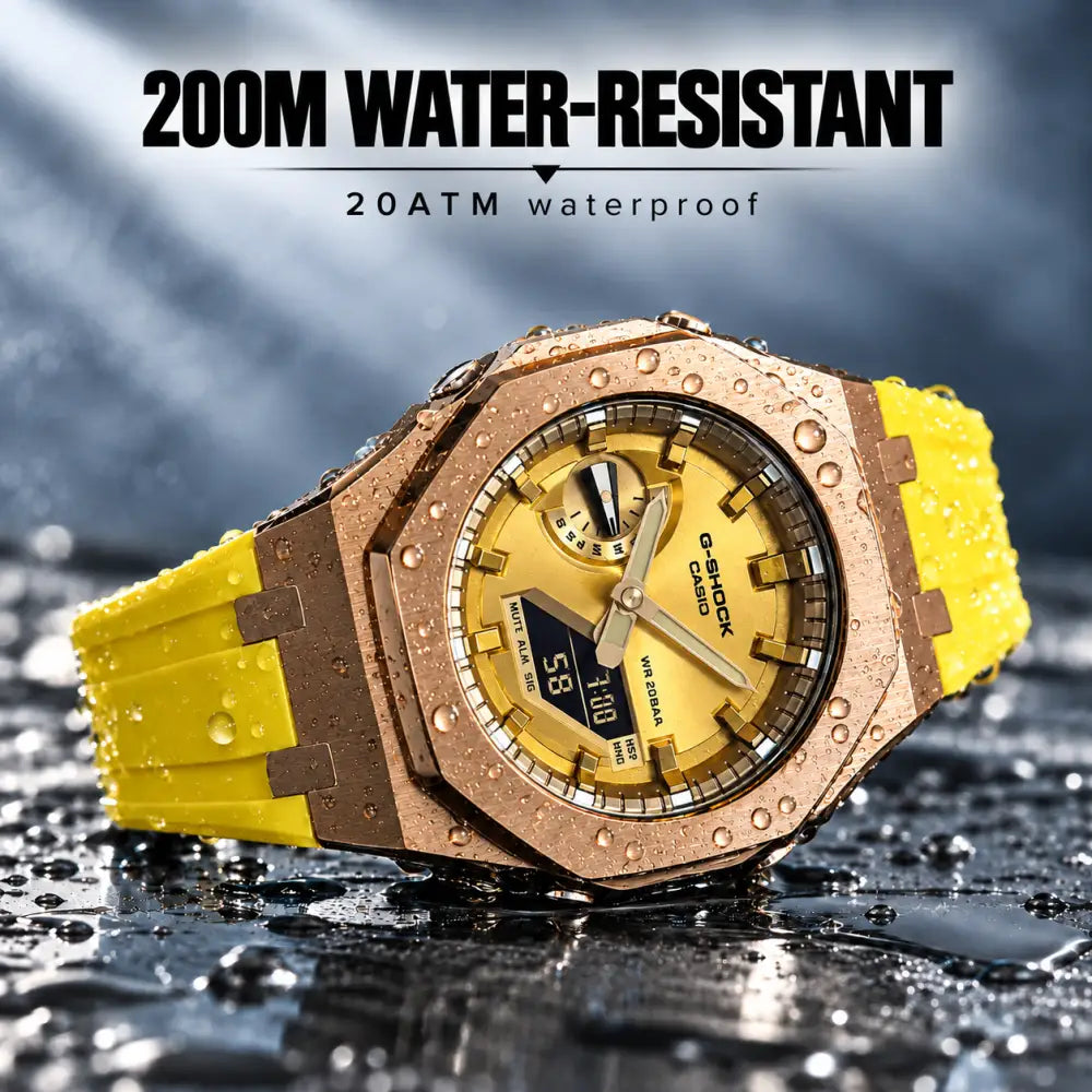 Casio G-Shock Mod Watch - Yellow Rose Gold - GA-2100 Custom Casioak