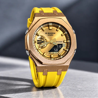 Casio G-Shock Mod Watch - Yellow Rose Gold - GA-2100 Custom Casioak